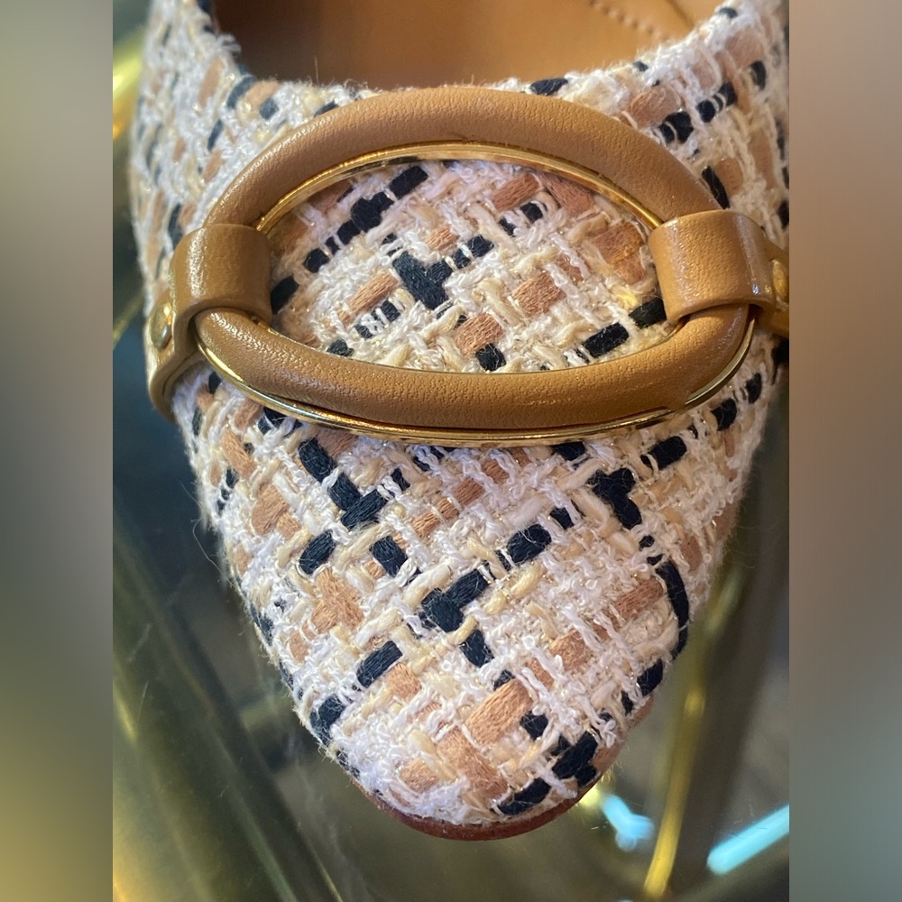 Talbots Tweed Kayla Block Heel Pumps with  Buckle - Picture 3 of 9